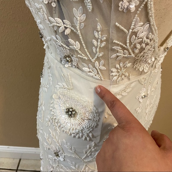 SOLD Lulus Luxe Lifetime Full of Love White Sequin Mermaid Maxi Dress - Picture 3 of 17